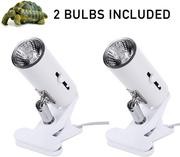 2-Pack 25W UVA UVB Lamp Lights with Bulbs| Heat and Light for Reptiles and Amphibian Tanks, Terrariums Cages | Adjustable and R