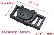 25pcs 3/8" Safty Breakaway Hebillas para Cat Collar Negro
