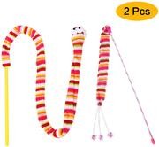 2 Soft Furry y Feather Teaser Varita Y Exerciser para gato y kitten – Cat Juguete interactivo