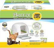 Purina Tidy Cats Breeze Hooded System Starter Kit Cat Litter Box, Litter Pellets & Pads