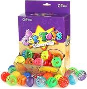 48pcs plástico Bell gato bola juguete de gato gatito Chase Juguete tamaño 1.6" ~ 1.8" 8 tipos varios colores