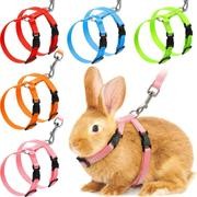 5 Pieces Adjustable Rabbit Harness Leash Bunny Harness Leash, Harness Leash for Pet Safety Walk Running Jogging, Pet Harness Le