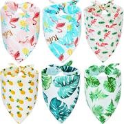 6 piezas de bandanas para perro con estampado de cuadros, estilo de flamenco de selva, bufanda ajustable lavable para mascotas