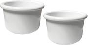 A & H Tool and Die Crock-Style Plato de plástico para pájaros, 16 onzas, Paquete de 2, Blanco