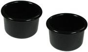 A & H Tool and Die Crock-Style Plato de plástico para pájaros, 16 onzas, Paquete de 2, Negro