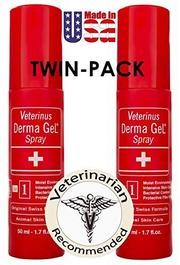 Veterinus Derma GeL - Natural Spray 50mL - 1.7 fl.oz. (Twin-Pack of 2 x 50mL)