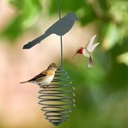 Comedero para pájaros al aire libre para colgar en el exterior, diseño de cacahuete, girasol, alimentador de semillas, de metal