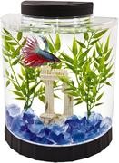 Acuario tetra LED medialuna Betta, 1.1 galones