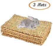 Alfombra de césped tejida para animales pequeños, conejito de juguete para masticar, cama de juguete para cobaya, loro, conejo,