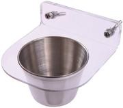 QBLEEV – Soporte para jaula, jaula, jaula, comedero de agua con semillas antibici, soporte para colgar, de acero inoxidable, cu