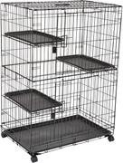 AmazonBasics - Caja grande de 3 pisos para gatos, diseño de jaula de gato, color negro