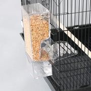 Automatic Bird Seed Feeder with Perch, Free Install Acrylic Transparent Parrot Foraging Feeders Cage Accessories for Small and