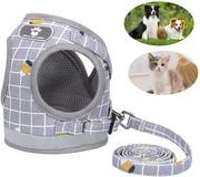 Anyifan Arnés para perro, chaleco de tracción para gato, arnés ajustable, cómodo, transpirable, chaleco reflectante de segurida