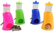 Hámster de una sola pieza Pluma Estilográfica Dispensador de botella de agua Holder Recipiente con tapa para alimentos (Cool Ro