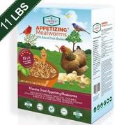 Amzey Dried Mealworms 11 LBS - 100% Natural for Chicken Feed, Bird Food, Fish Food, Turtle Food, Duck Food, Reptile Food, Non-G