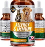 Alergia de mascotas y apoyo inmunológico – Fabricado en Estados Unidos – Alivio de alergias para gatos y perros – 100% natural