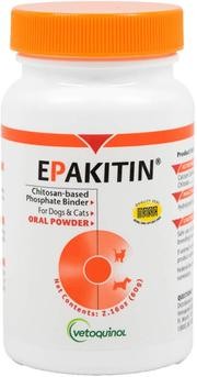 Vetoquinol Epakitin - Carpeta de fosfato a base de quitosina para gatos y perros - Suplemento en polvo Renal Support