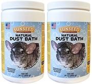 (2 unidades) sunseed Natural polvo baño para chinchillas, Contenedor de 30 onzas por